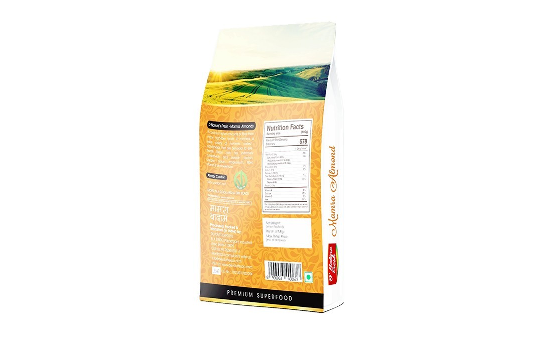 D'nature Fresh Mamra Almond    Box  250 grams